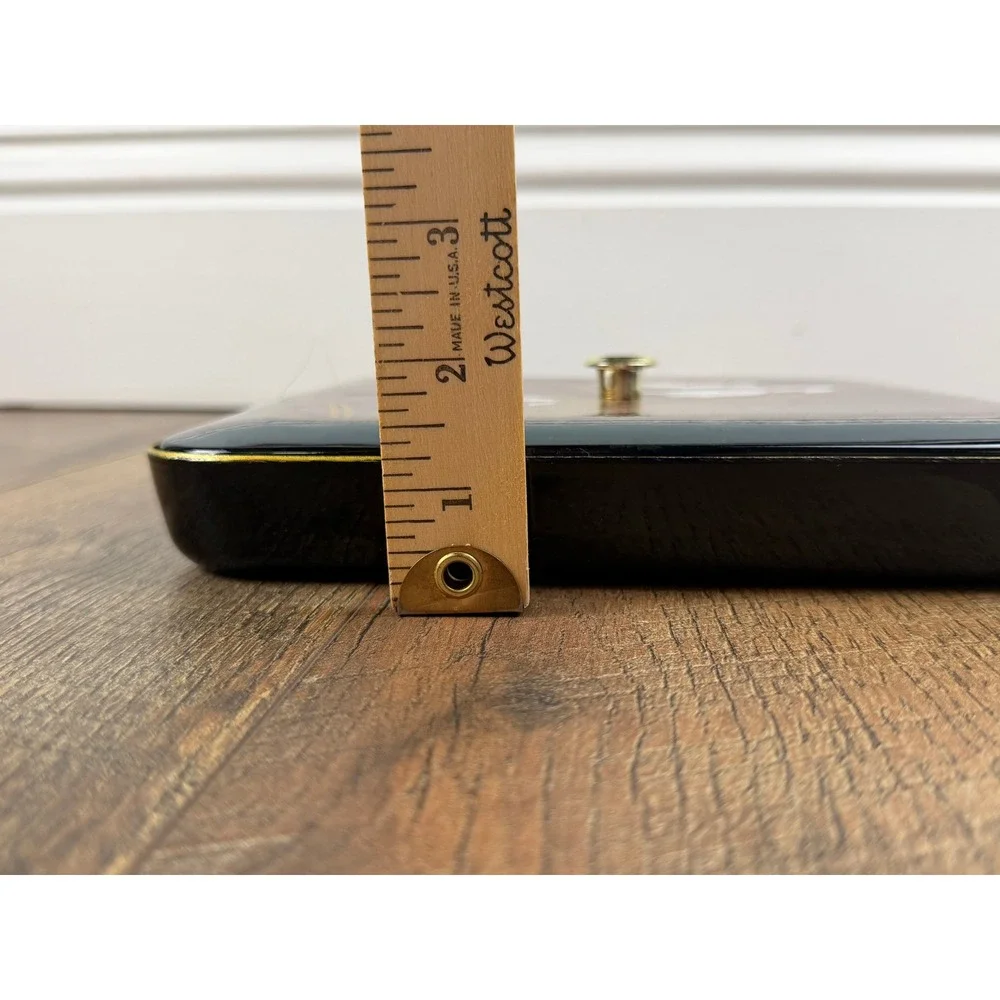 Vintage Japanese Black Lacquer Bento Box Gold Iris Floral‎ Divided Tray Lid